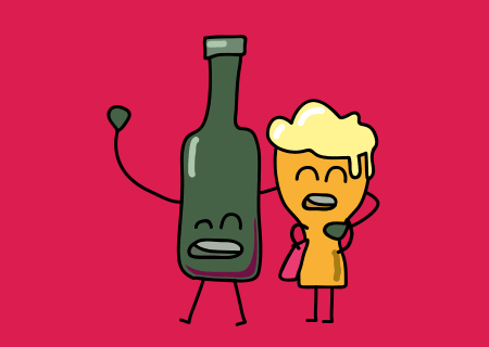 Wine & Beer love couple