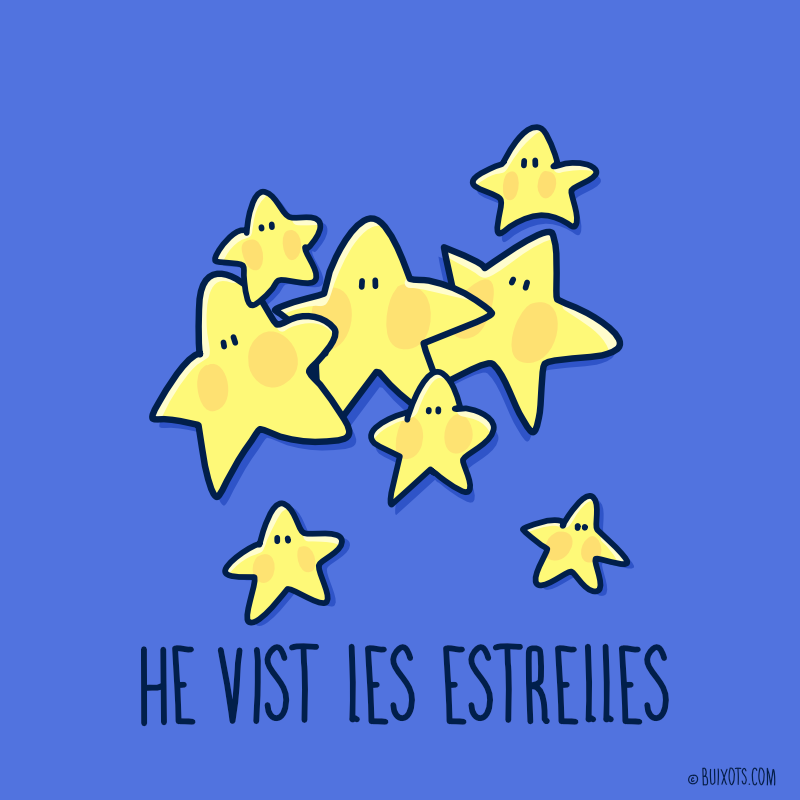 He vist les estrelles expressió catalana il·lustrada